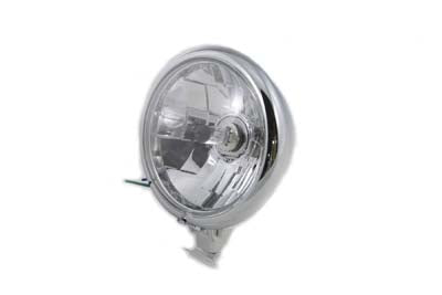 33-1172 - Chrome 5-3/4 inch Round Faceted Headlamp Assembly by Wyatt Gatling