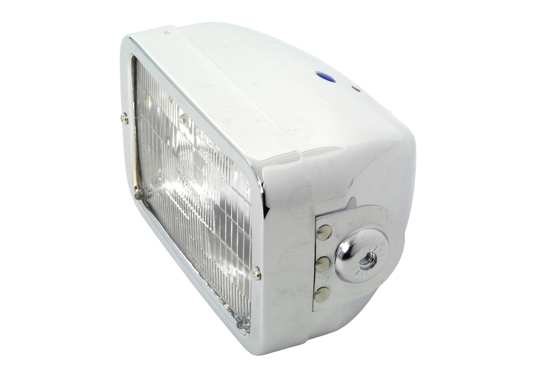 33-1211 - 4-1/2  Headlamp Rectangular Caddy Type Chrome by Wyatt Gatling