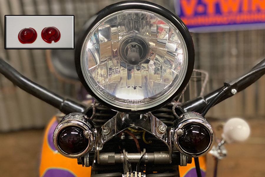 33-1224 - Replica Marker Lamp Lens Glass Bullet Style Red by Wyatt Gatling