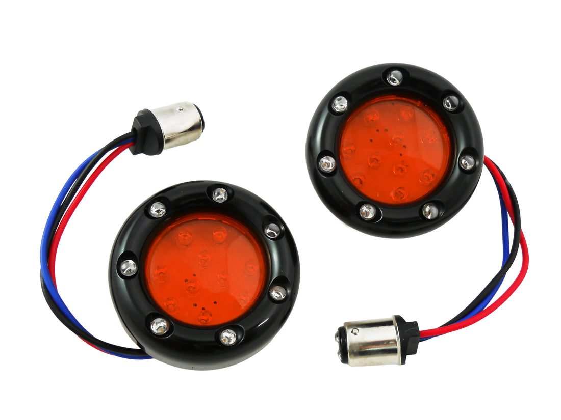 33-1339 - Black LED Turn Signal Bezel with Red Lens by Wyatt Gatling