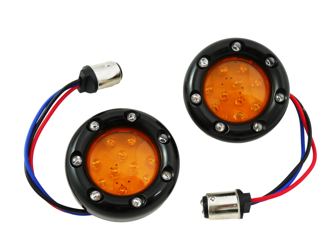 33-1340 - Black LED Turn Signal Bezel with Amber Lens by Wyatt Gatling