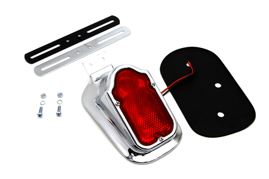 33-1341 - Chrome Tombstone Style Tail Lamp by V-Twin