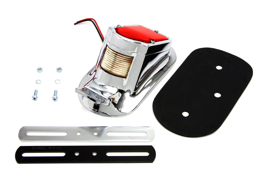33-1341 - Chrome Tombstone Style Tail Lamp by V-Twin
