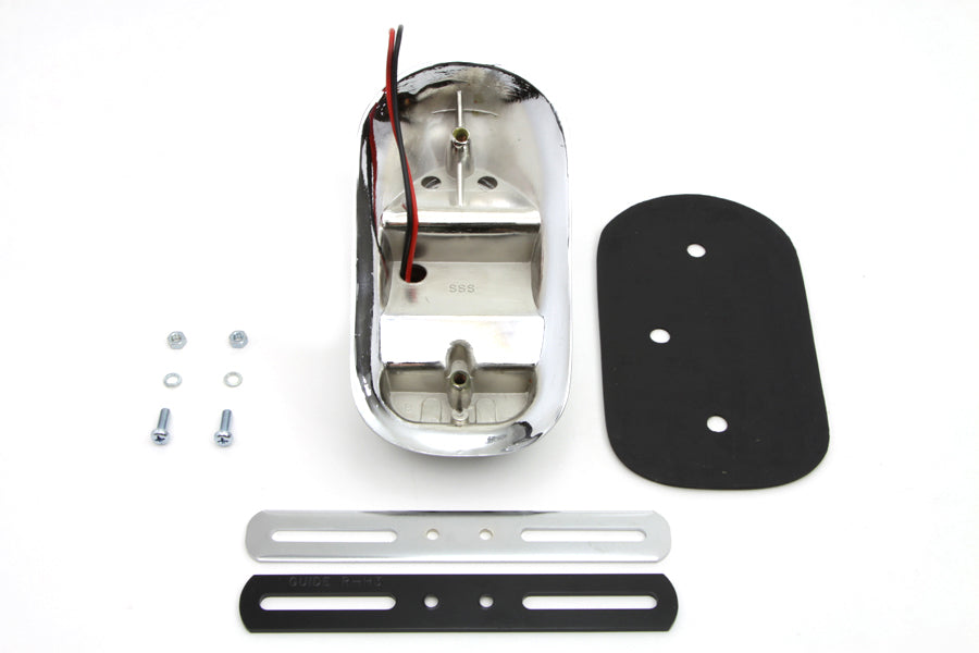 33-1341 - Chrome Tombstone Style Tail Lamp by V-Twin