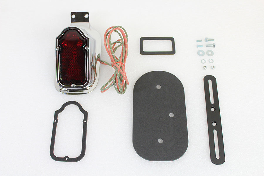 33-1471 - Replica Chrome Tombstone Style Tail Lamp Assembly by V-Twin