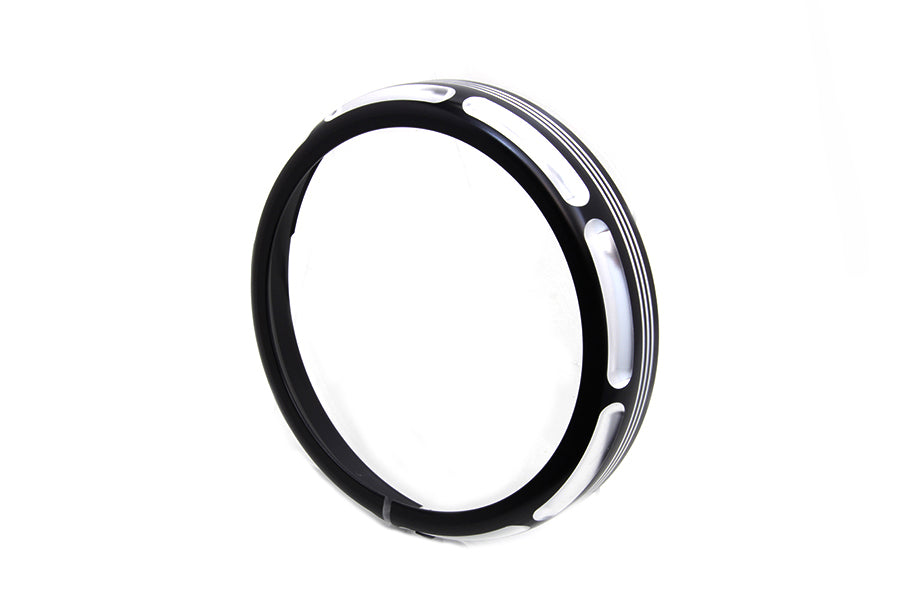 33-1477 - 7  Black Anodize Burst Headlamp Trim Ring by Wyatt Gatling