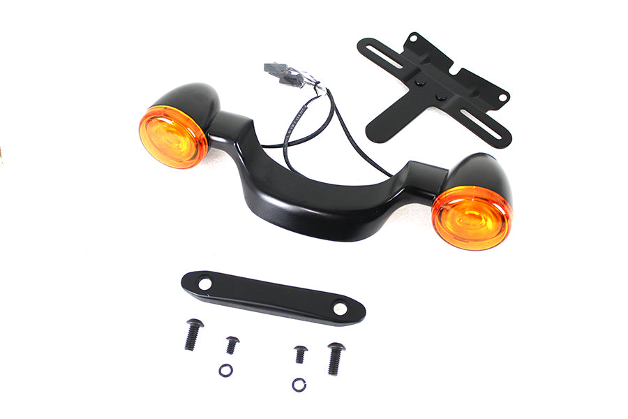 33-1481 - Black Bullet Rear Turn Signal Bar and License Plate by Wyatt Gatling
