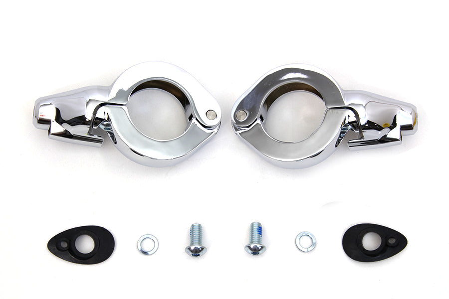 33-1498 - Chrome Turn Signal Relocation Kit 41mm Forks by Wyatt Gatling