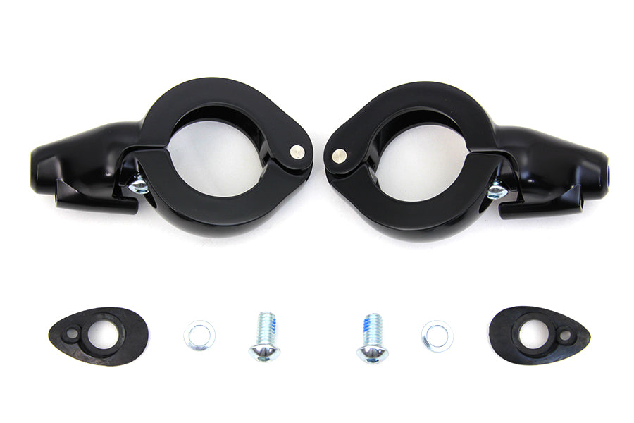 33-1499 - Black Turn Signal Relocation Kit 41mm Forks by Wyatt Gatling