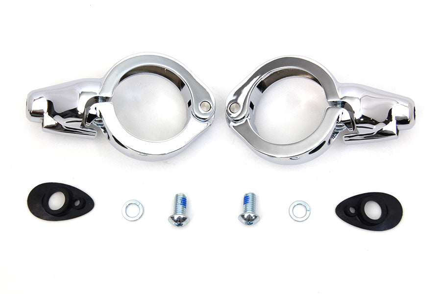 33-1500 - Chrome Turn Signal Relocation Kit 49mm Forks by Wyatt Gatling