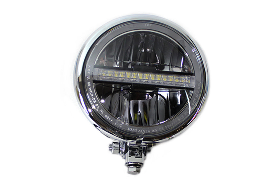 33-1592 - 5-3/4  Bates Style LED Headlamp Chrome by Wyatt Gatling