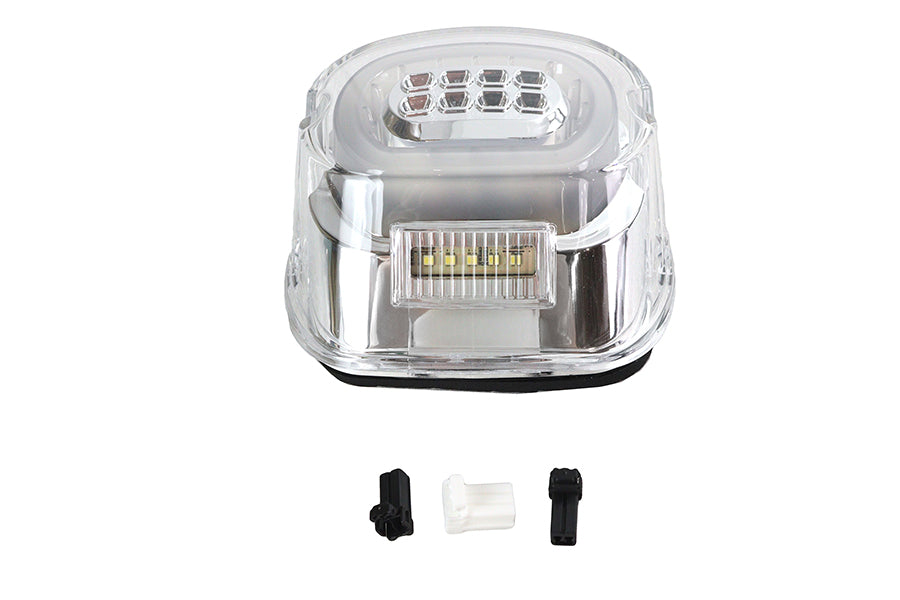 33-1641 - Chrome Lens Tail Lamp with LED Turn Signals by V-Twin