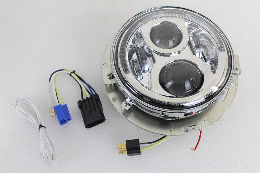 33-1644 - 7  LED Headlamp Assembly Chrome by Wyatt Gatling