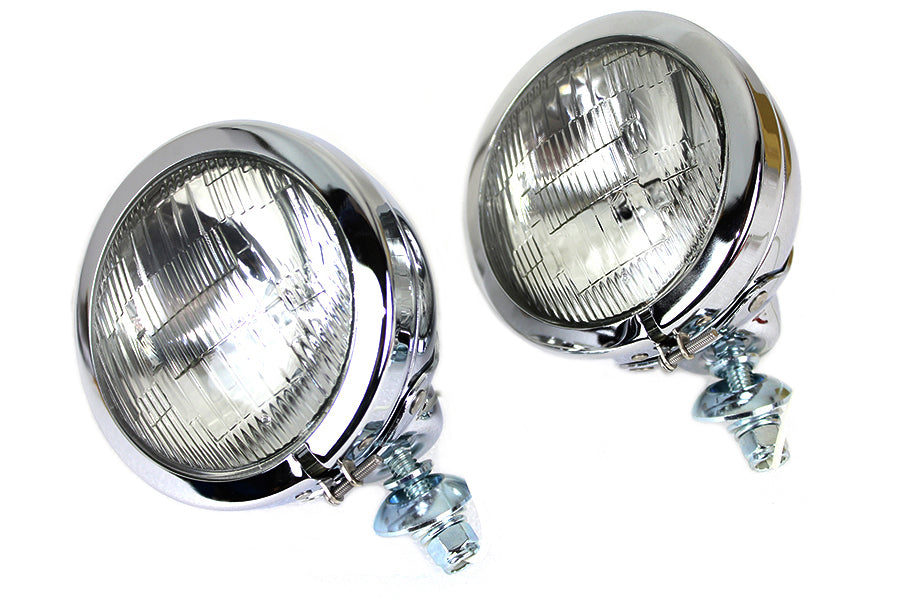 33-1681 - 4-1/2 inch Fluted Lens Spotlamp Set with 6 Volt Bulb by Wyatt Gatling