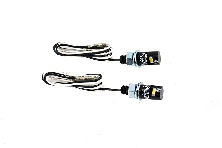 33-1684 - Black Burdett License Plate Bolt Set with LED by V-Twin