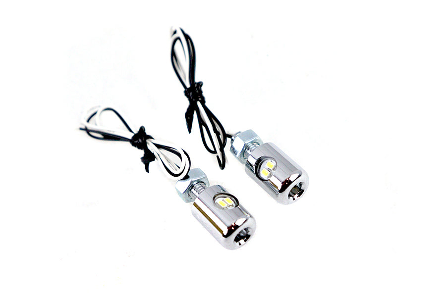 33-1685 - Chrome Hagler License Plate Bolt Set with LED by V-Twin