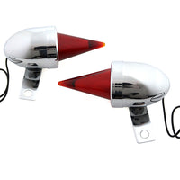 Torpedo Bullet Lamp Set Chrome with Brackets