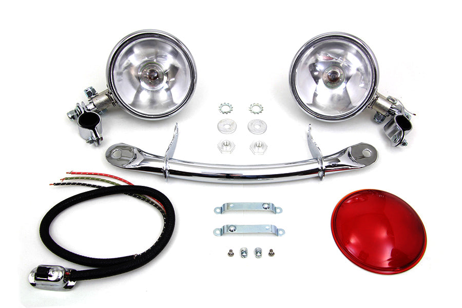 33-1733 - Chrome Spring Fork Spotlamp Kit by V-Twin