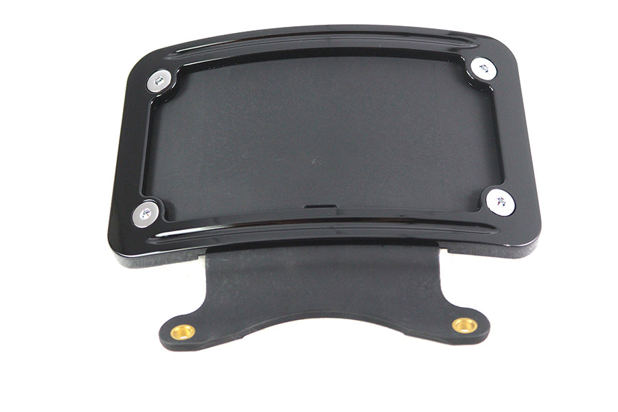 33-1747 - Curved License Plate Frame Black by V-Twin