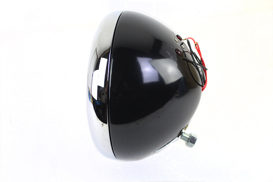 33-1768 - 7  6 Volt LED Headlamp Black by V-Twin