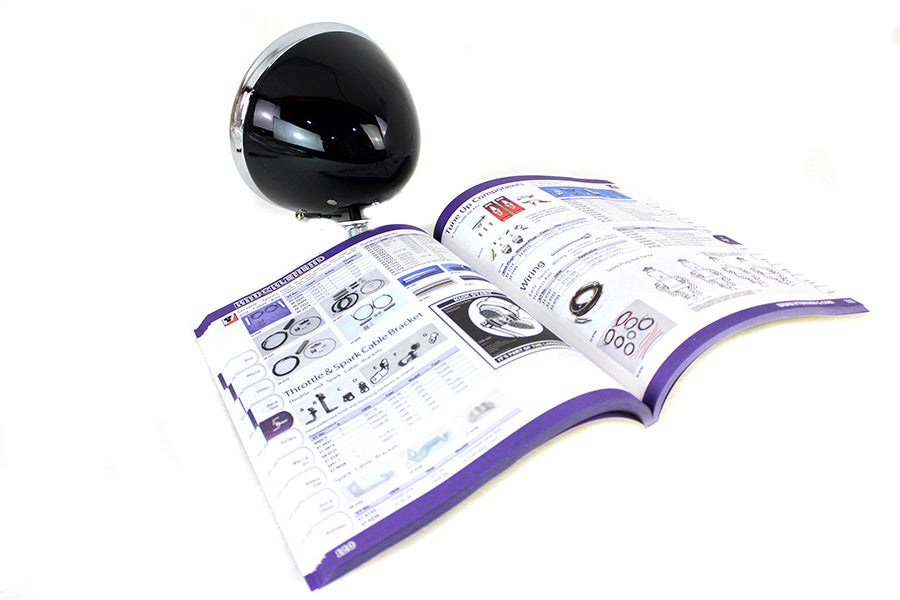 33-1793 - 6 Volt LED Spring Fork Headlamp Black by V-Twin