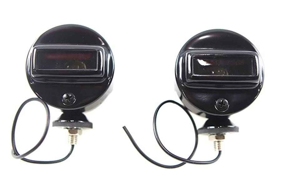 33-1795 - Blackout Bullet Lamp Set Flat Black by V-Twin