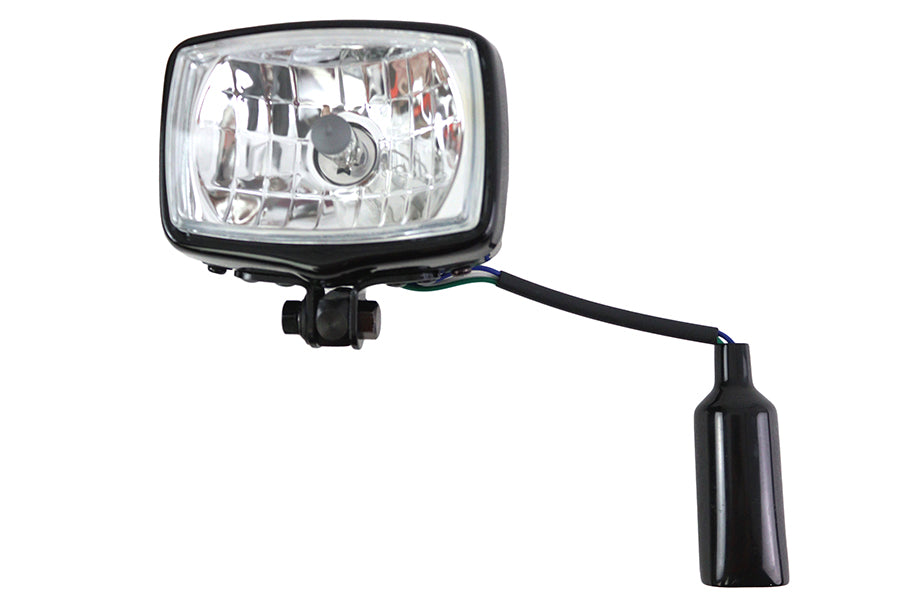 33-1818 - 12 Volt Chopper Rectangular Headlamp Black by V-Twin