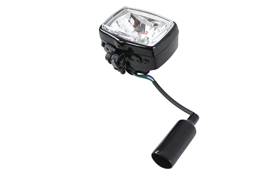 12 Volt Chopper Rectangular Headlamp Black