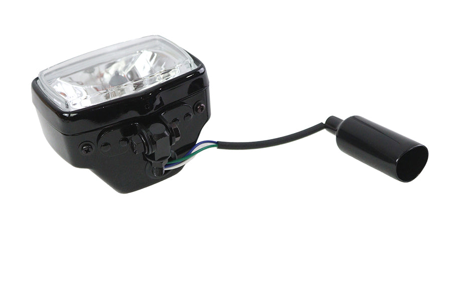 12 Volt Chopper Rectangular Headlamp Black