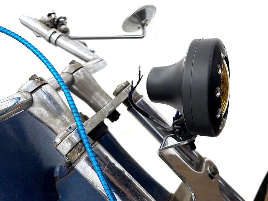 33-1826 - 4 inch Retro Headlamp Black by V-Twin