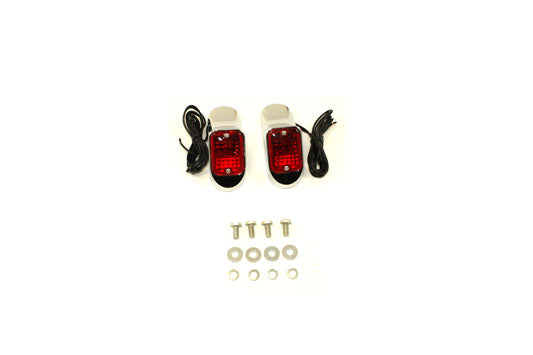 33-1920 - Flush Deco Marker Lamp Set with Red Lens by Wyatt Gatling