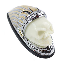 Skull Head Fender Ornament Chrome and Gold