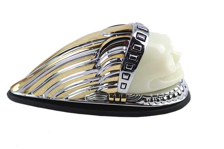 Skull Head Fender Ornament Chrome and Gold