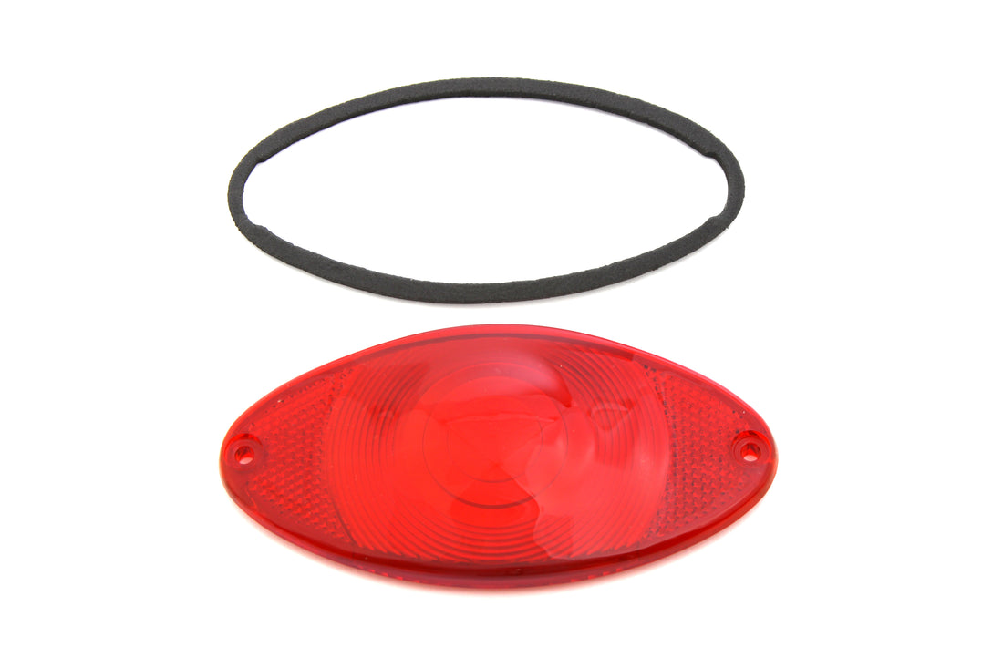 33-1966 - Tail Lamp Lens Cateye Style Red Chrome by Wyatt Gatling