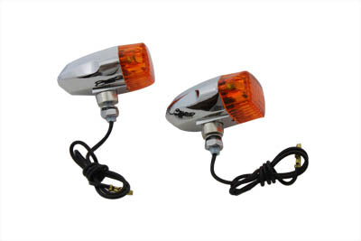 33-2131 - Chrome Snake Eye Marker Lamp Set Amber by Wyatt Gatling
