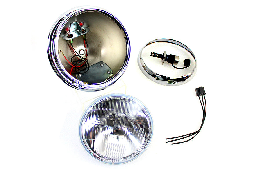33-2267 - 7 inch 12 Volt LED Glide Headlamp Chrome by V-Twin