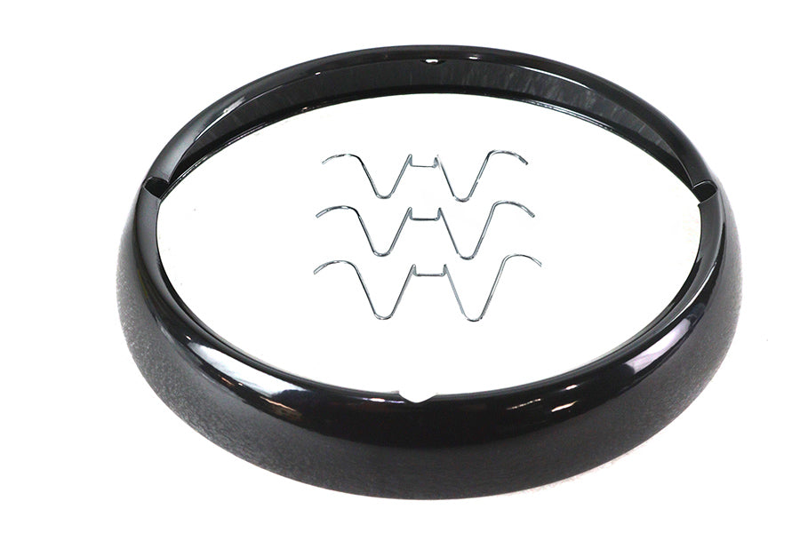 33-2287 - Outer Headlamp Trim Rim Black by V-Twin