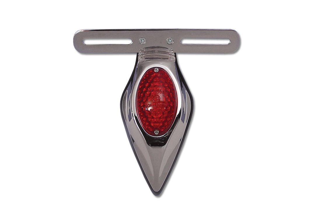 33-3037 - Chrome Tear Drop LED Tail Lamp Assembly with Red Lens by Wyatt Gatling