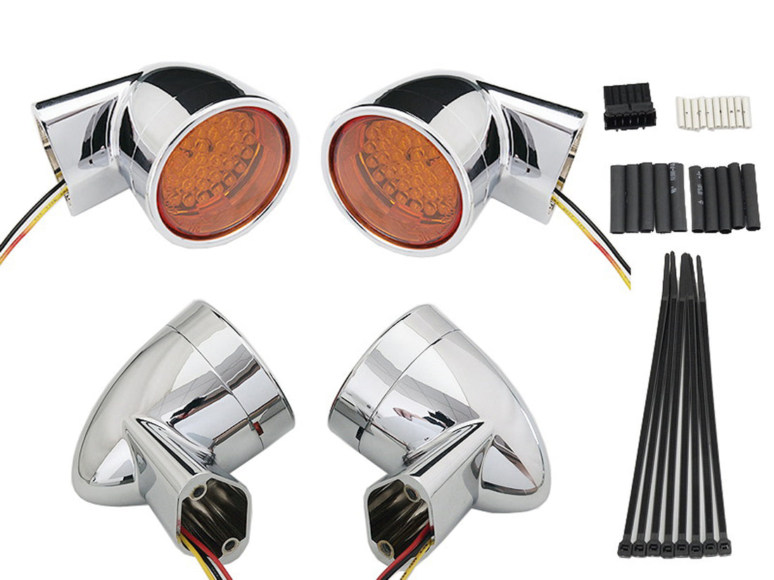 33-5001 - Chrome Revox Bullet Style LED Turn Signal Lamp Kit by Wyatt Gatling