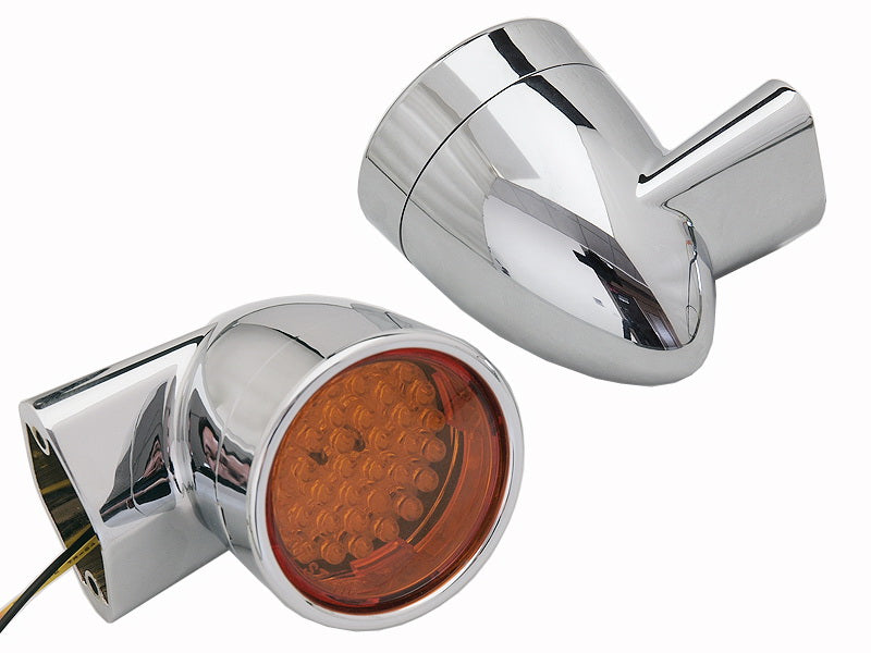 33-5003 - Chrome Revox Bullet Style LED Rear Turn Signal Set by Wyatt Gatling