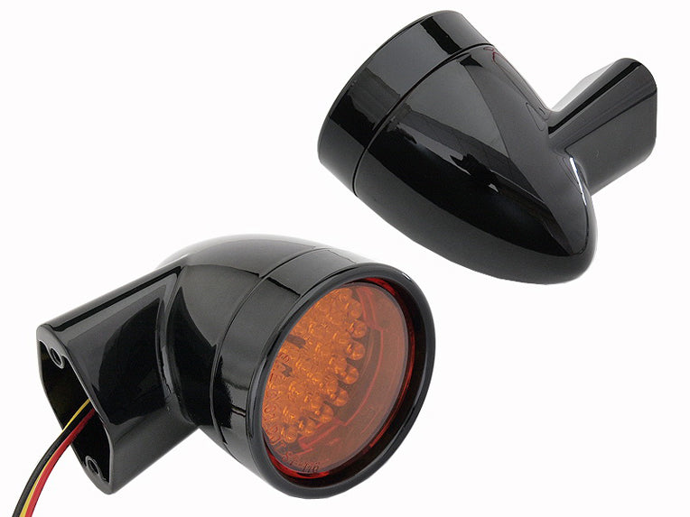 33-5005 - Black Revox Bullet LED Front Turn Signal Set by Wyatt Gatling