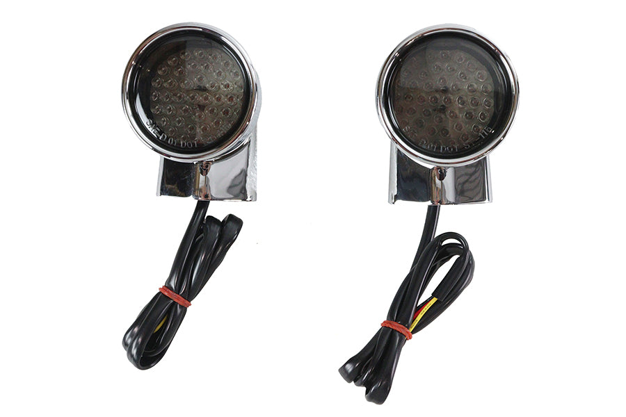 33-5014 - Chrome Revox Bullet LED Front Turn Signal Set by Wyatt Gatling