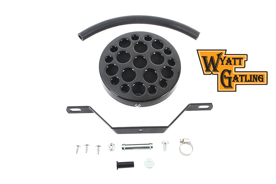 34-0010 - Wyatt Gatling Black Drilled Air Cleaner by Wyatt Gatling