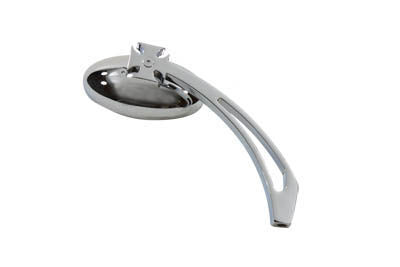 34-0123 - Chrome Oval Mirror with Billet Slotted Stem by Wyatt Gatling