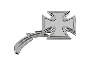 34-0130 - Chrome Maltese Mirror with Billet Skull Stem by Wyatt Gatling