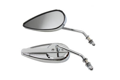 34-0330 - Teardrop Mirror Set with Round Stems Chrome by Wyatt Gatling