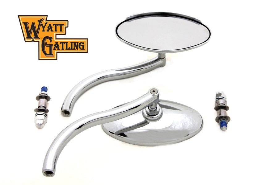 34-0331 - Wyatt Gatling Chrome Oval Mirror Set with Contour Round by Wyatt Gatling