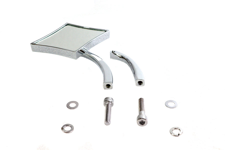 34-0344 - Diamond Mirror with Billet Stem Chrome by Wyatt Gatling