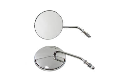 34-0352 - 4-1/2  Round Mirror Set with Round Stock Stems Chrome by Wyatt Gatling