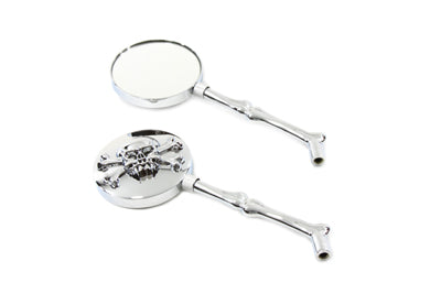 34-0367 - Round Skull Mirror Set with Bone Stems by Wyatt Gatling